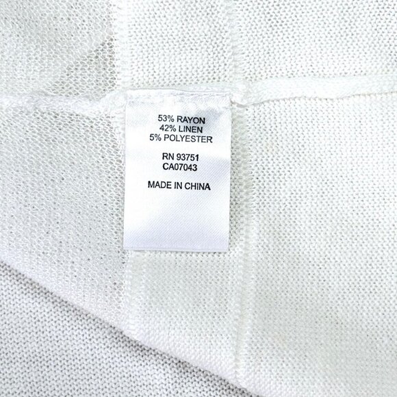 NWT InCashmere Minimalist Sweater Sz.L White Linen Blend Capsule Wardrobe Basic - Picture 10 of 12